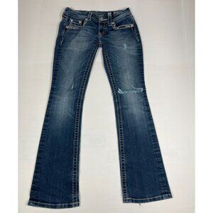 Miss Me Women Size 26 (Fits 31 Inseam) Bootcut Blue Denim Jeans Rhinestone